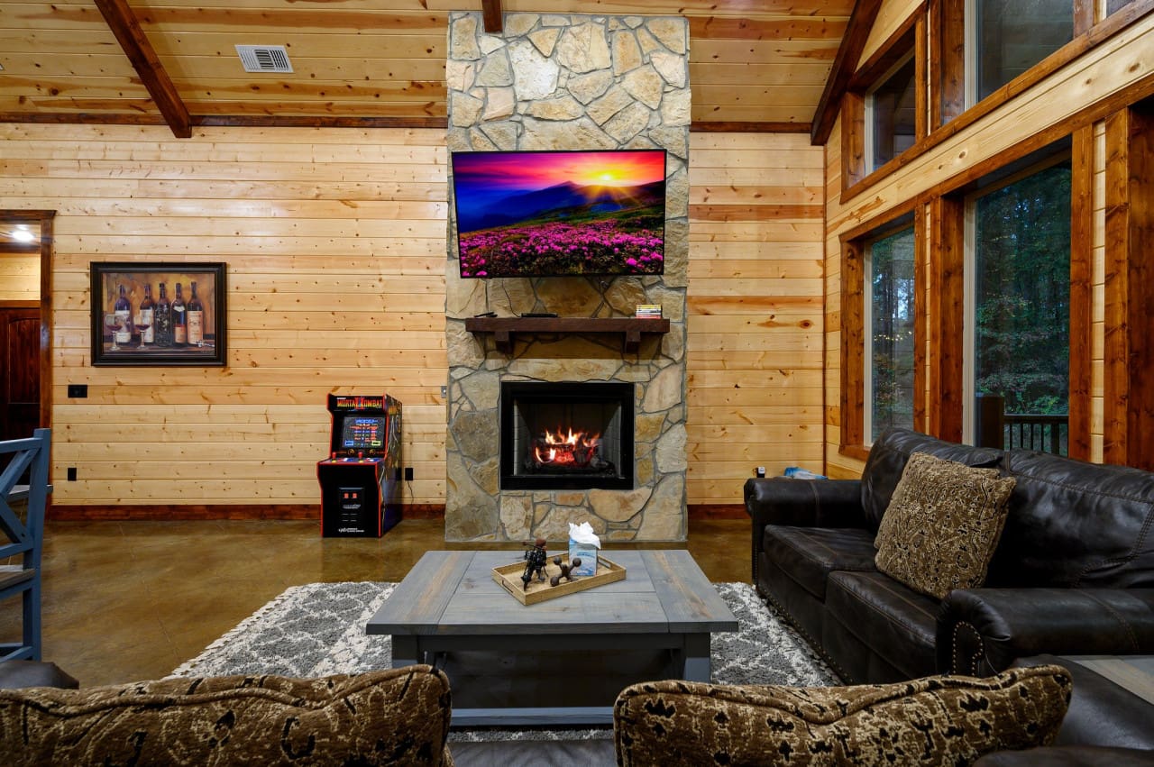 Our living room with a flat screen TV offers the perfect blend of indoor comfort .