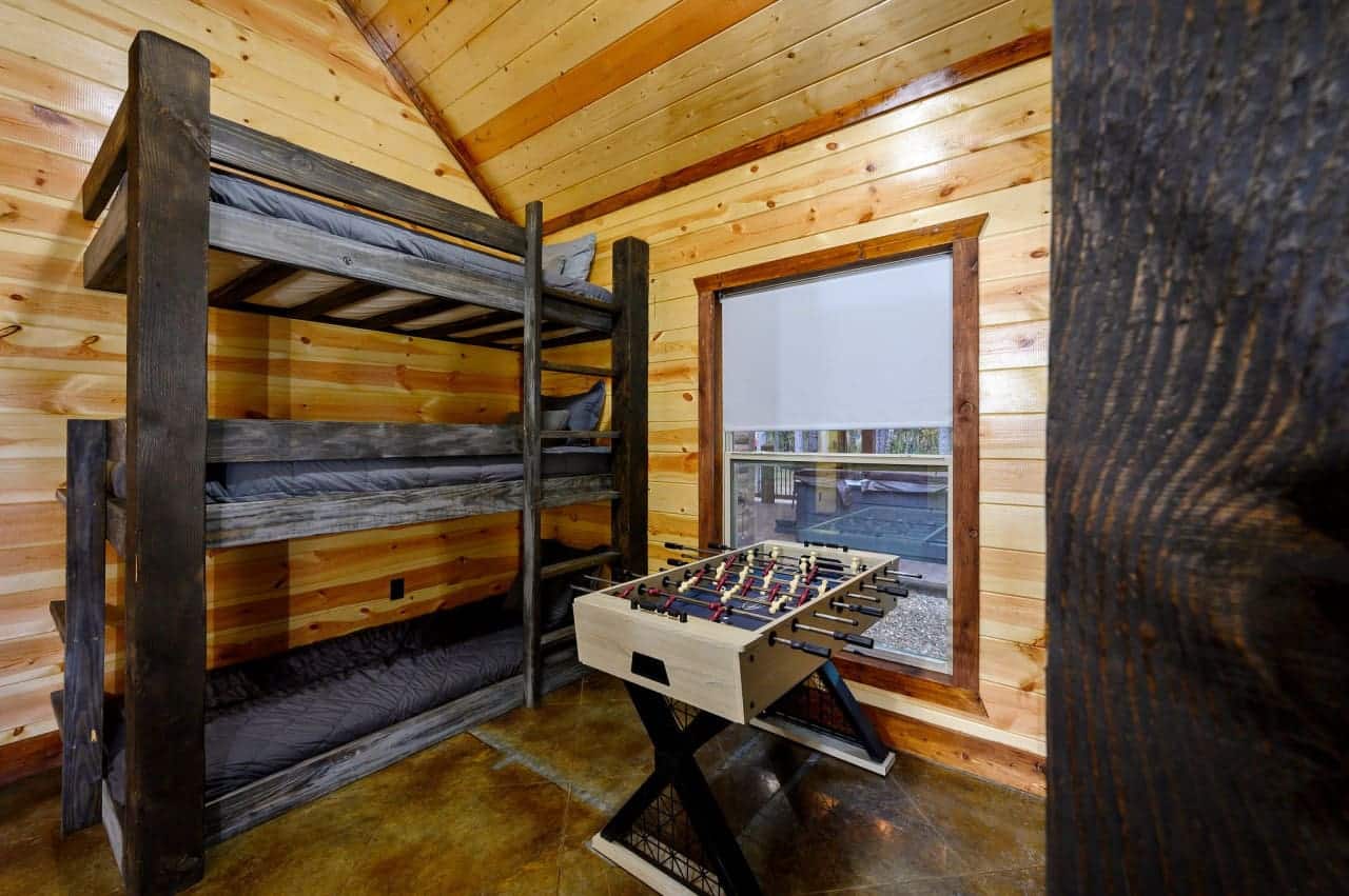 Our bunk beds and foosball table combo promises endless excitement.