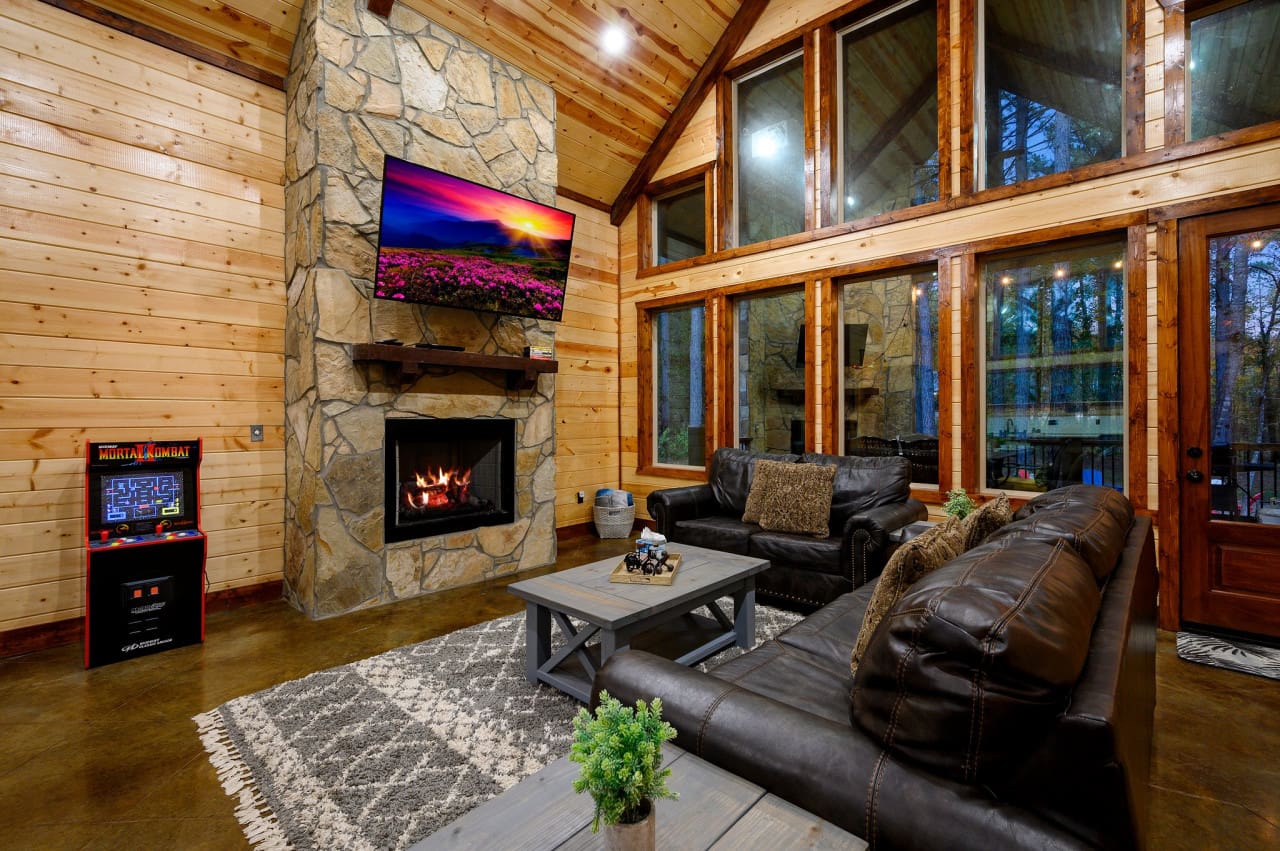Our cabin living room invites you to unwind
