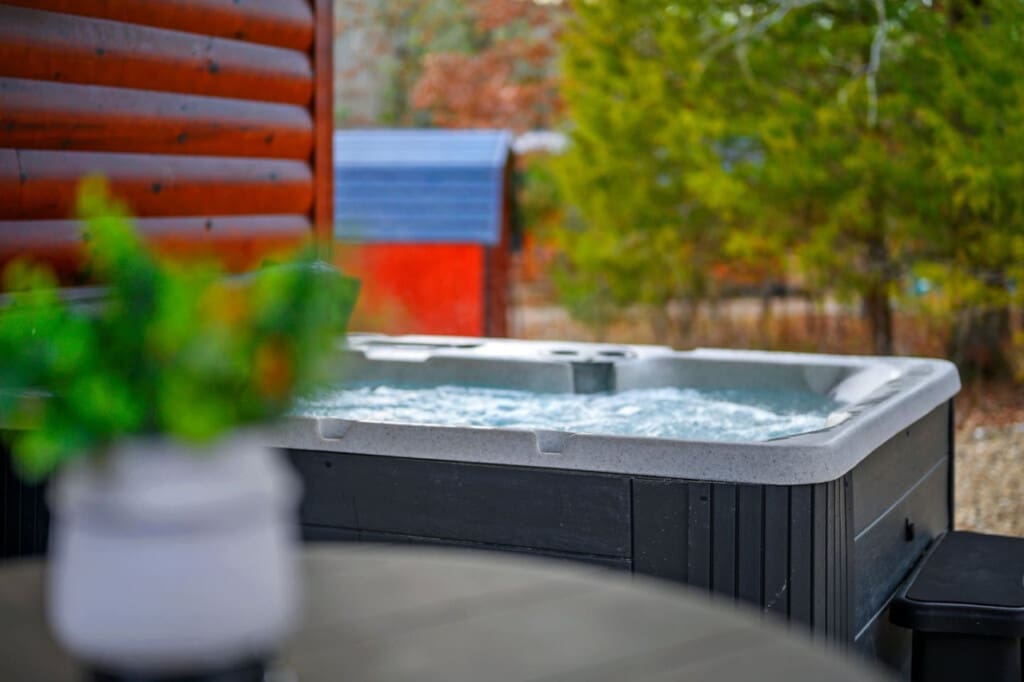 Bubbling away the worries under the open sky.