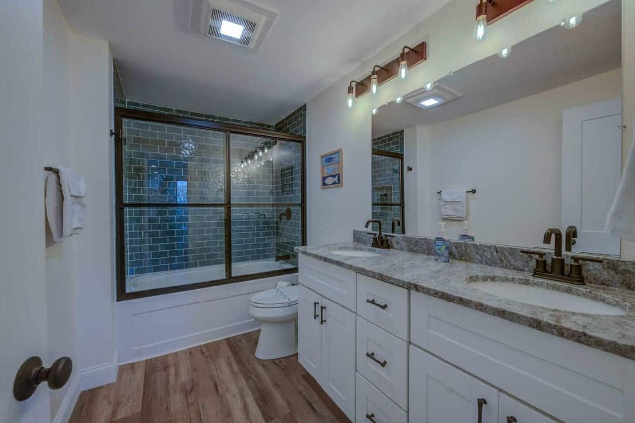 Our bathroom is a tranquil oasis, where luxurious amenities and soothing ambiance create a heavenly retreat for relaxation and rejuvenation.