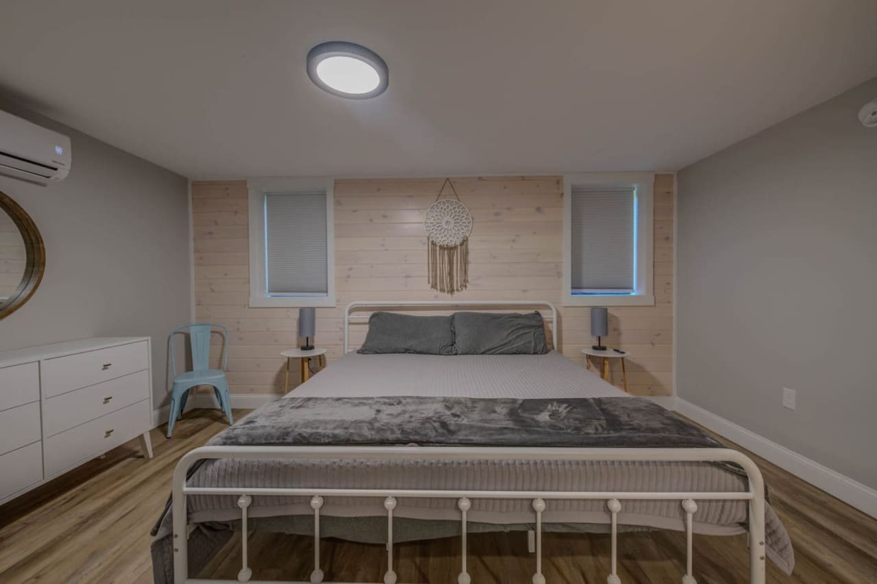 Our cabin bed offers the perfect blend of comfort and charm, inviting you to relax and unwind in style amidst the tranquil beauty of the wilderness.