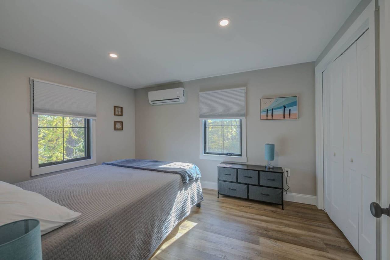 Embrace the quiet solitude of a cabin bedroom retreat.