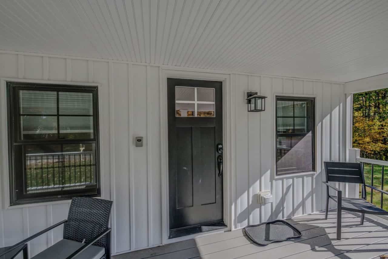 A humble entrance to a world of cozy comfort.