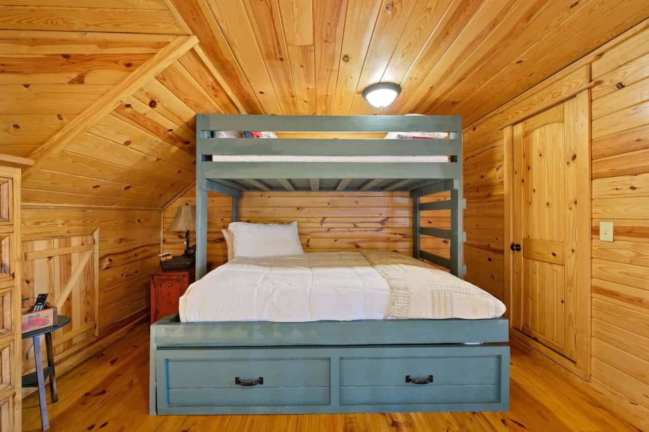 Vertical comfort in the heart of the cabin's sleeping quarters.
