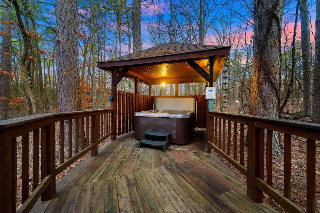 Escape the hustle and bustle and immerse yourself in the bliss of our private hot tub retreat.