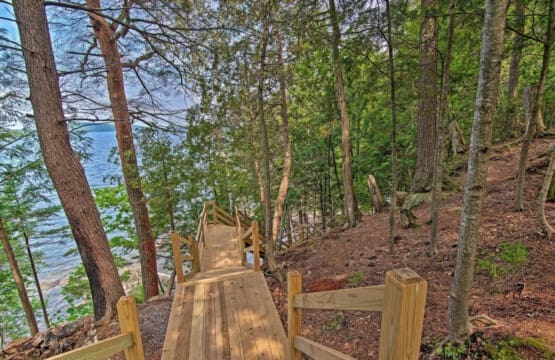 Stairway to Serenity: Where Wooden Steps Guide You to Tranquility