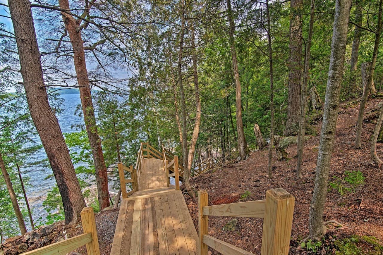 Stairway to Serenity: Where Wooden Steps Guide You to Tranquility