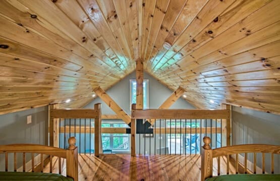 Embrace the Earthy Embrace: Where Wooden Ceilings and Floors Invite You to Feel the Warmth of Nature's Embrace.