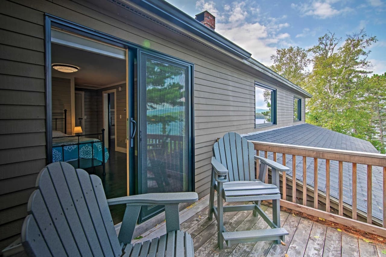 Woodland Retreat: Where Grey Rocking Chairs Set the Stage for Outdoor Tranquility