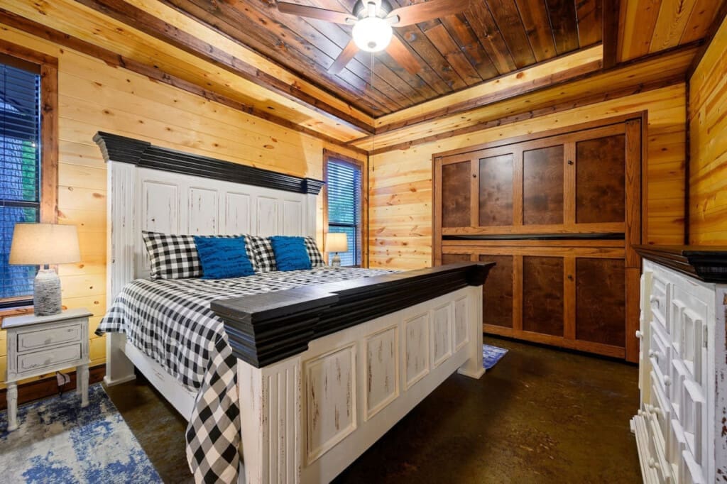 Waking up to nature's embrace from our cabin bedroom