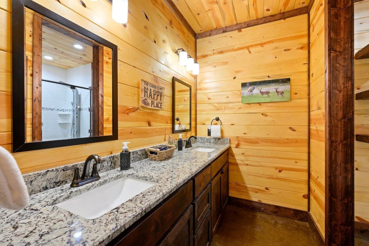Refreshing moments with a view from our cabin bathroom