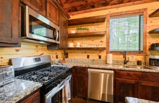 Cozy cooking in our rustic kitchen