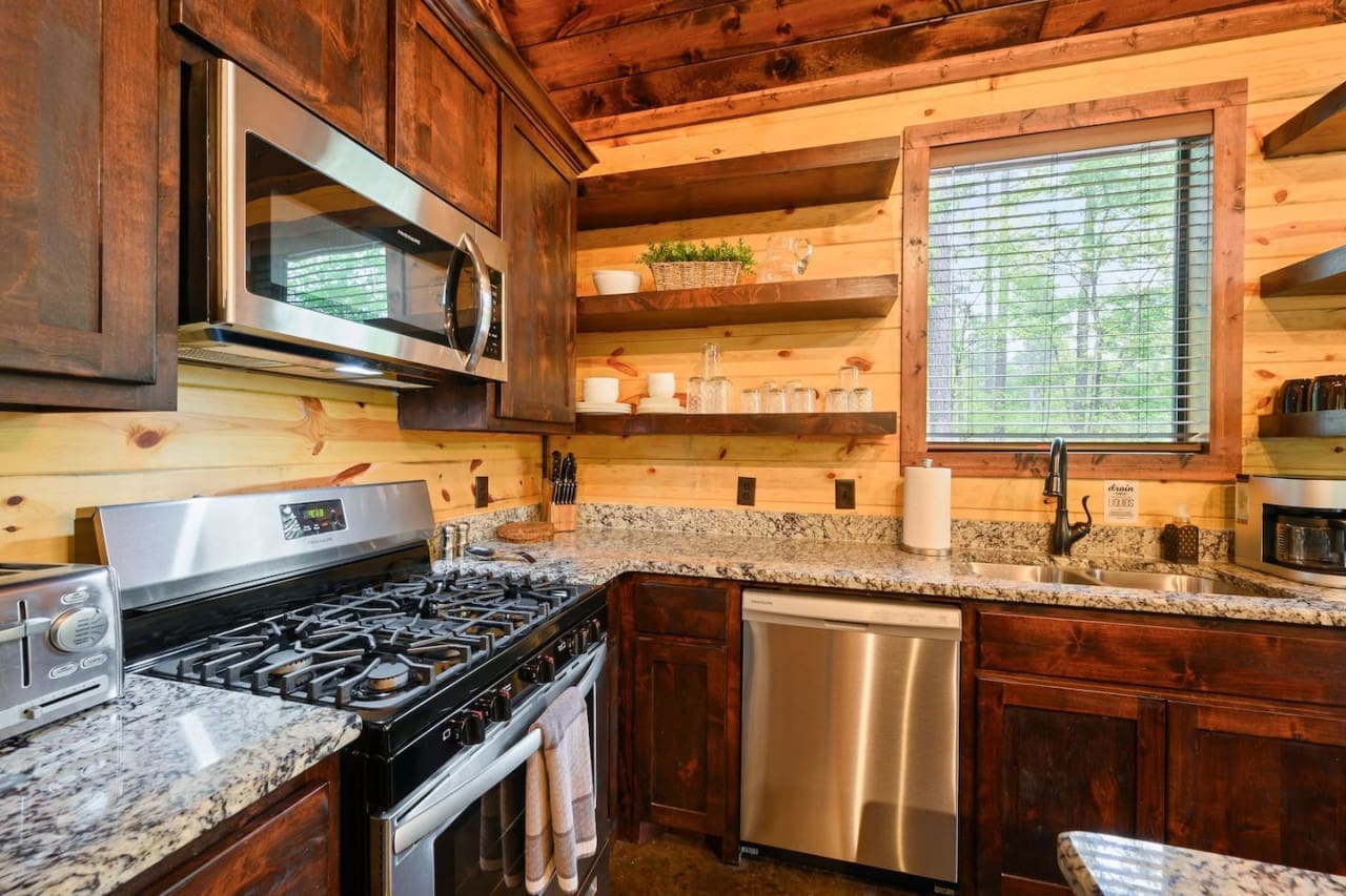 Cozy cooking in our rustic kitchen