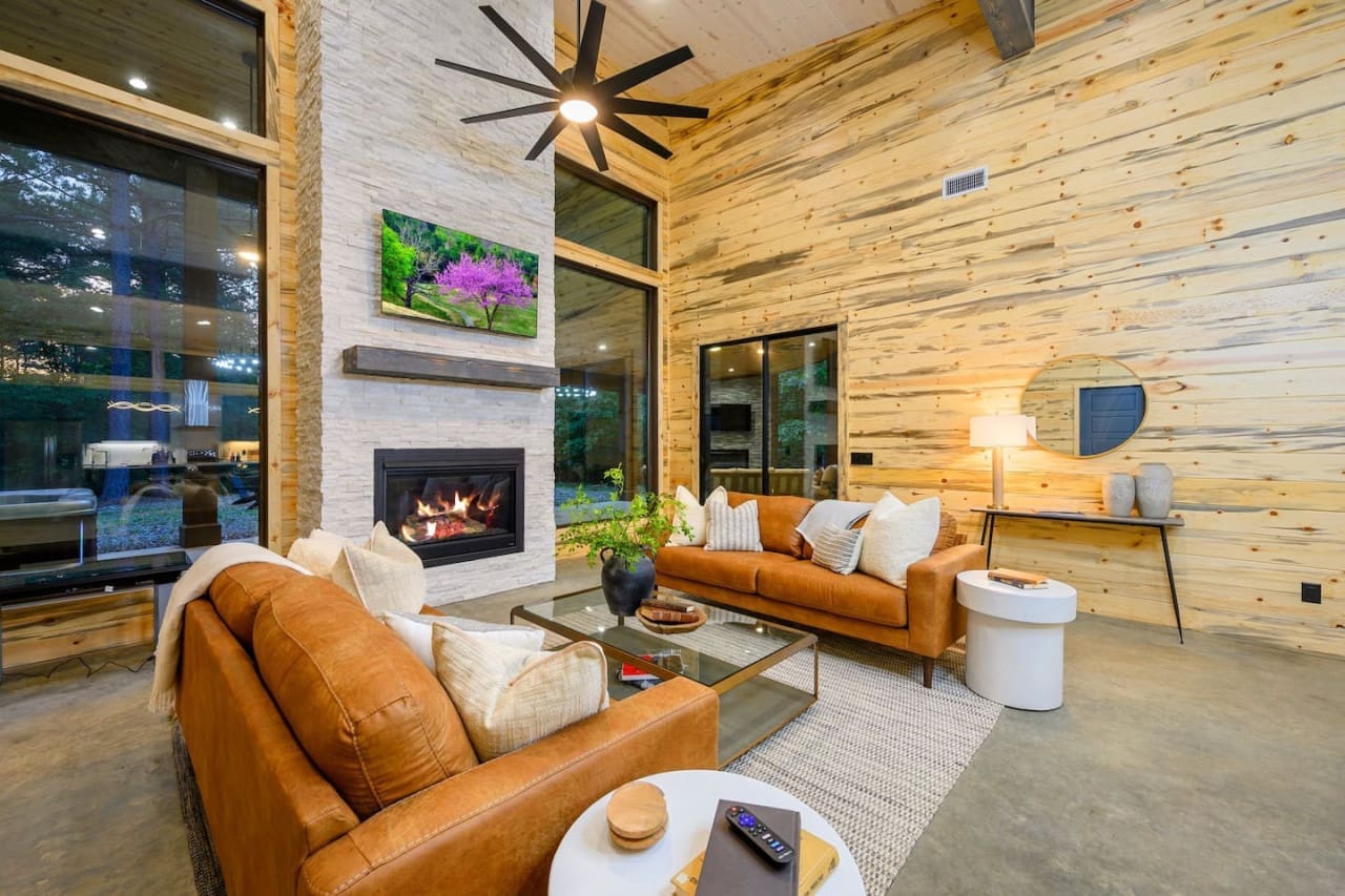 Gather, relax, and enjoy the cabin’s heart—our cozy living room awaits you.