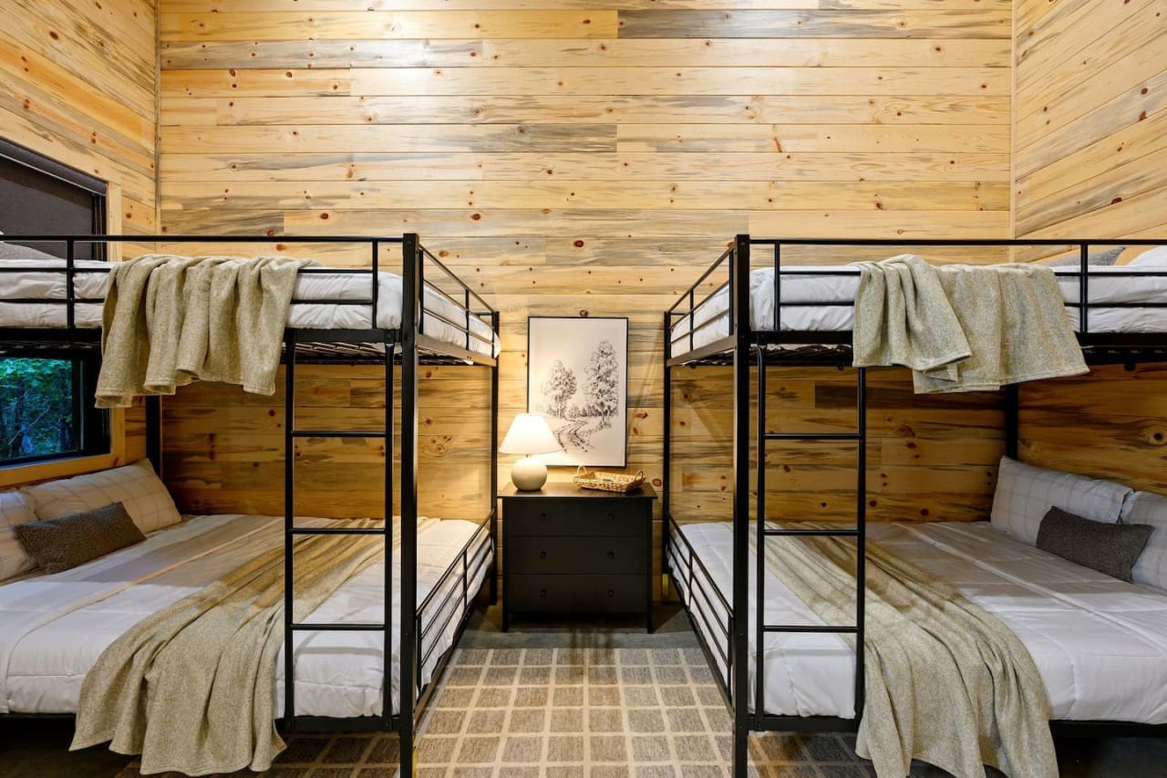 Sleepover adventures in our cabin bunk beds.