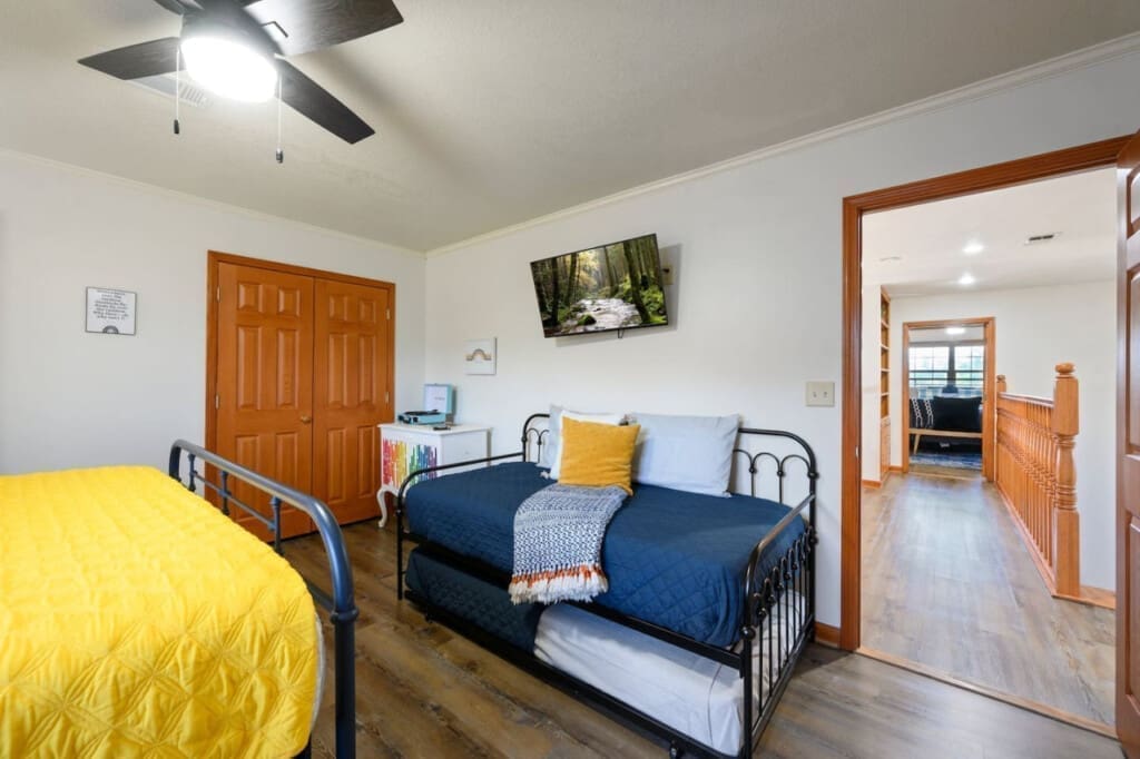 Experience the perfect retreat in a cabin bedroom where every detail is crafted for your comfort.