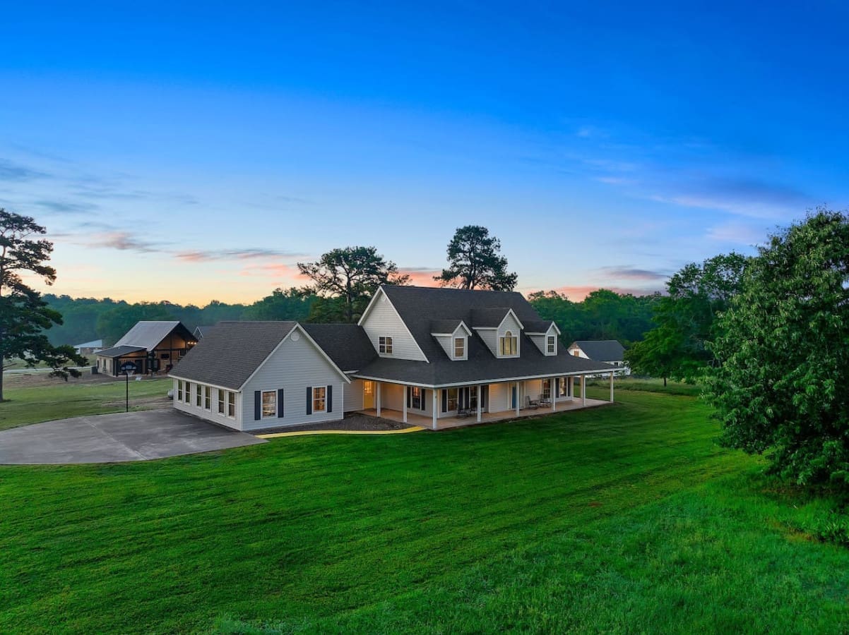 A haven of peace—our cabin blends seamlessly with the lush green grass for a truly idyllic getaway.