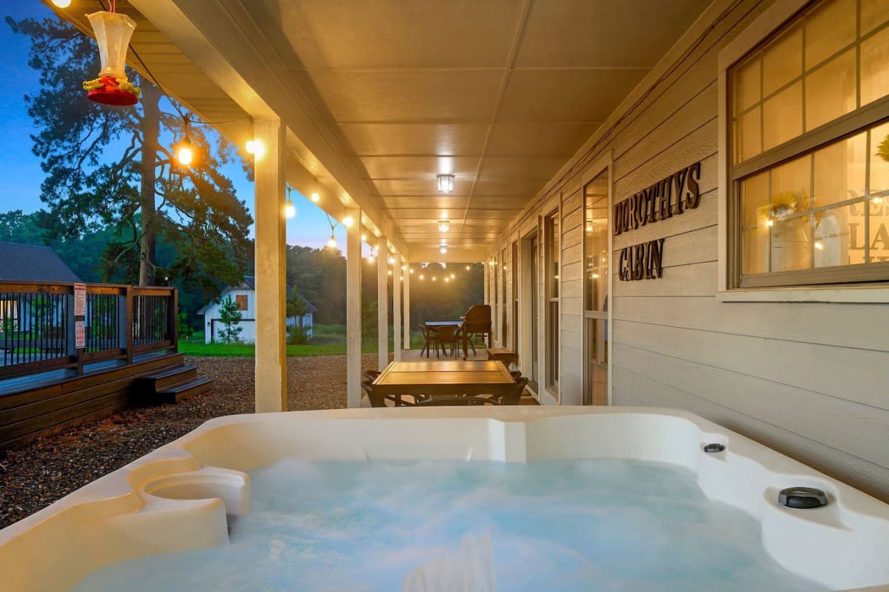 Indulge in the ultimate relaxation experience with the warm embrace of our inviting hot tub.