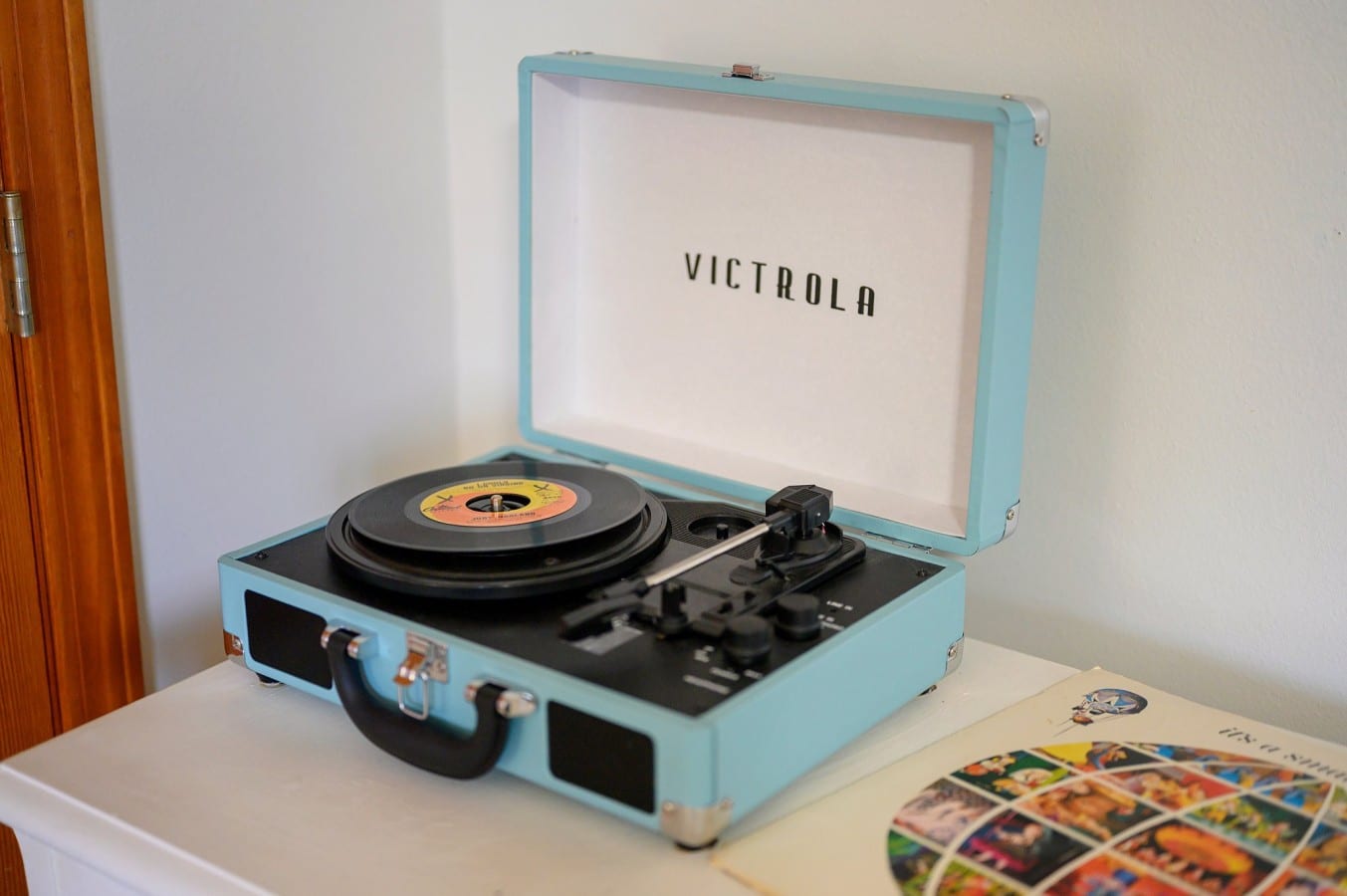 Record player and entertainment detail for relaxed downtime.
