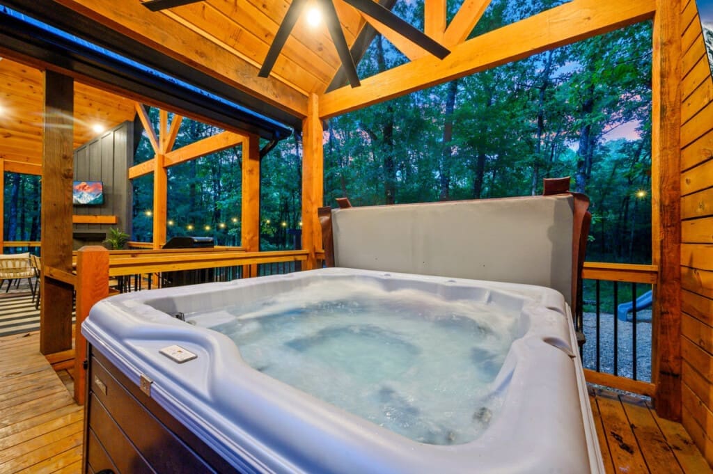 Experience pure bliss with the warm, bubbling waters of our hot tub—where every soak is a slice of paradise.