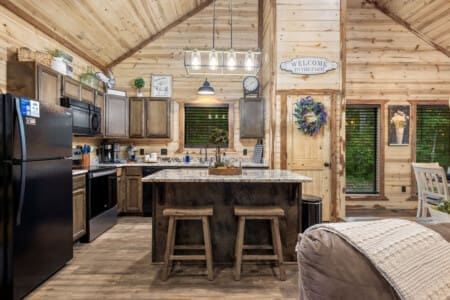 "Kitchen has everything we needed to cook with like we were home. Bed was super comfortable. Wifi worked great so I could work remotely for a few days." - Liz