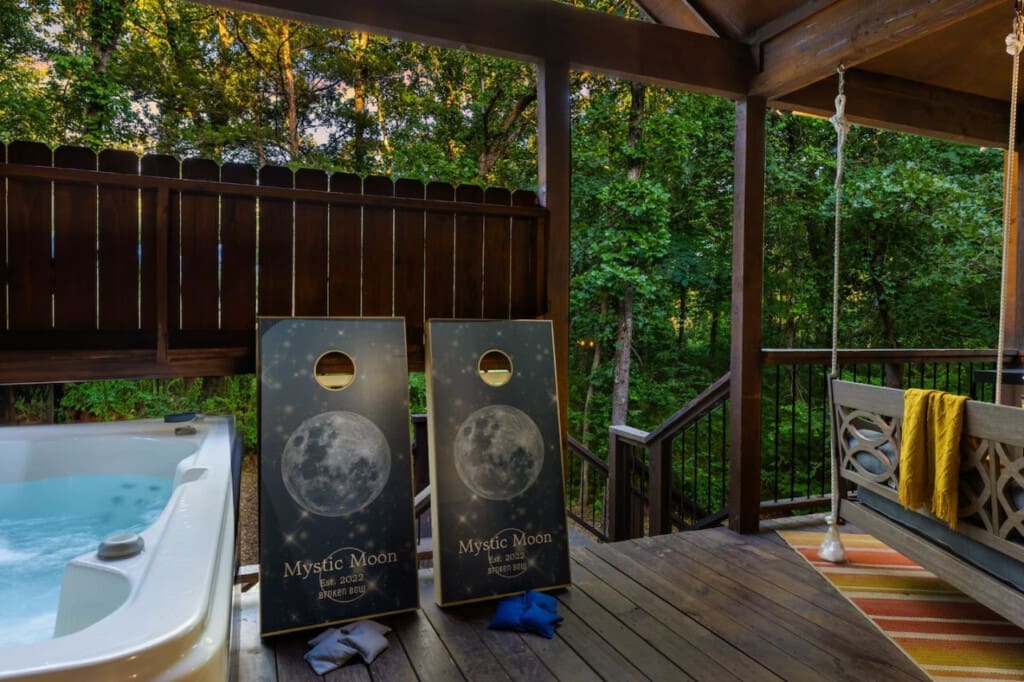 "Had a great time, loved the fireplace and hot tub! And loved enjoying outside with the grill, fire pit and cornhole!" - Lauren