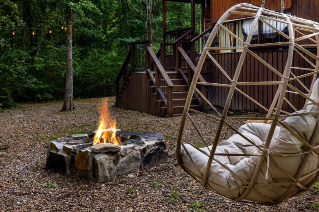 "The cabin exceeded what we expected. They have string lights that run over the fire pit which look great at night." - Karsyn
