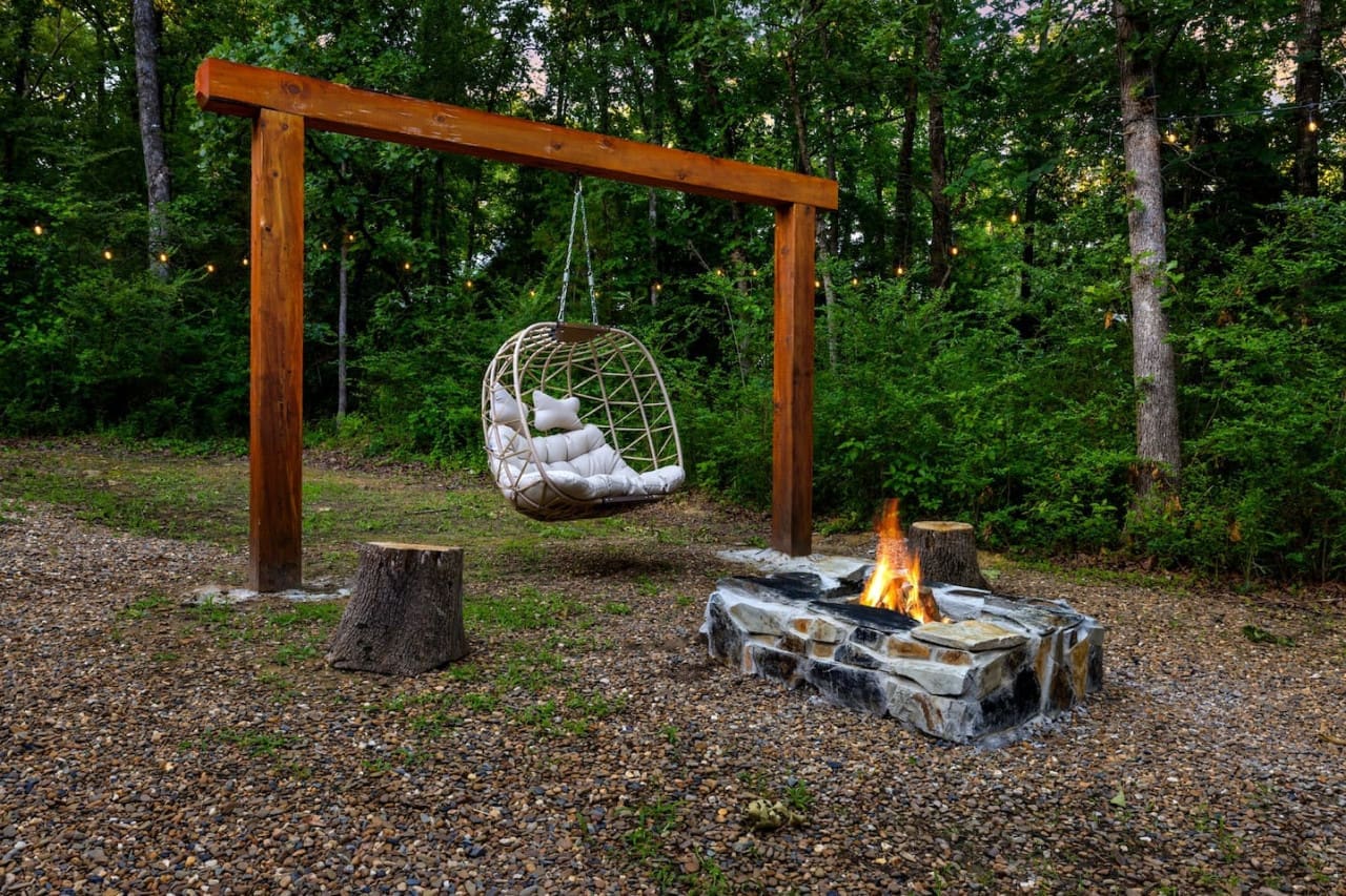 "Very nice place. Loved the fire pit outside. We didn't cook, but it looked like they had everything you would need. Very clean." - Jess
