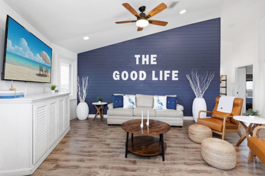 Cozy Retreat: Find warmth and comfort in our well-appointed living room.