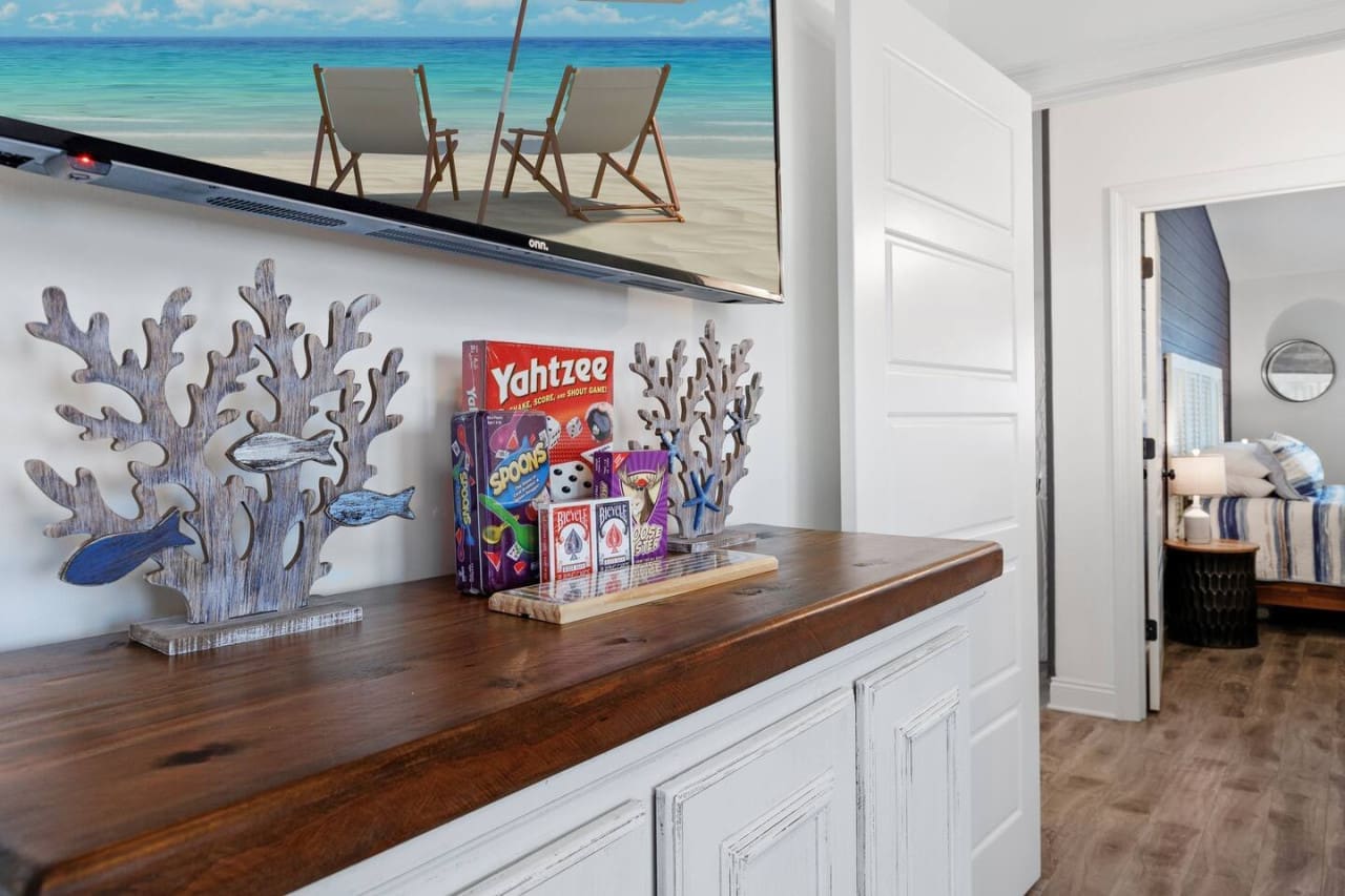 Sleek Design: Enhance your living space with our modern TV stand.