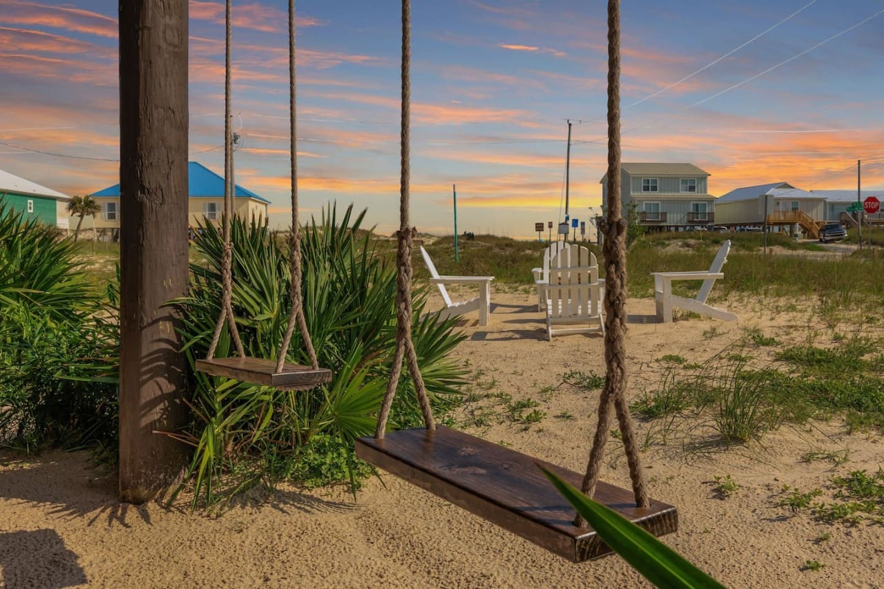 Swing Away Stress: Find relaxation and tranquility on our soothing swings.