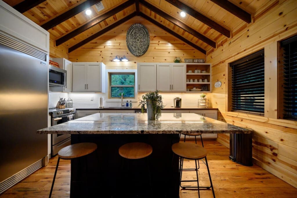 Pull up a stool and make yourself at home by the counter.