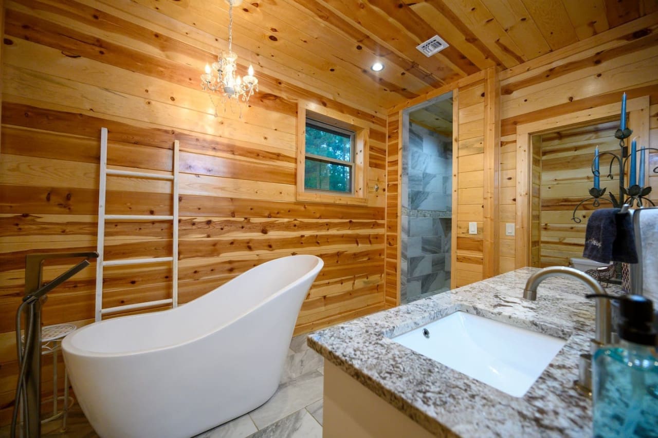 Elevate your bath time with a tub that’s all about relaxation and comfort.Step into luxury with a beautifully tiled shower experience.