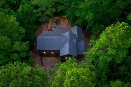 A bird’s-eye view of serenity—your cabin nestled perfectly below the sky.