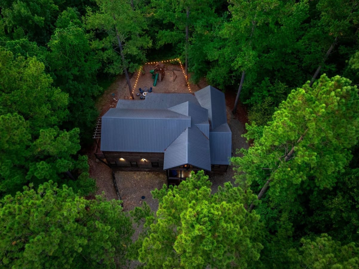 A bird’s-eye view of serenity—your cabin nestled perfectly below the sky.