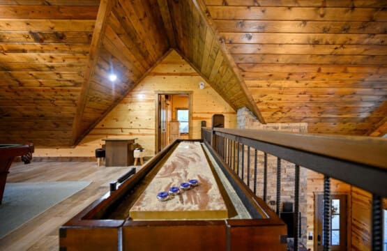 Score big on relaxation and fun—our shuffleboard table adds a touch of excitement to your cabin stay.