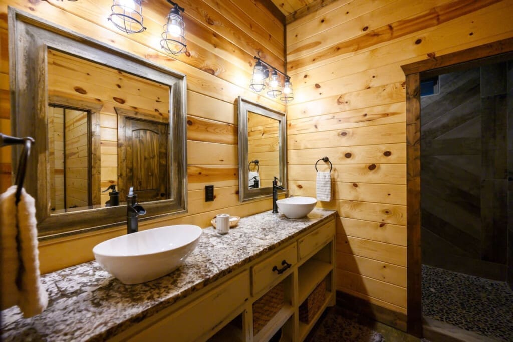 Refresh and rejuvenate—our cabin’s washroom offers modern comfort with a touch of rustic charm.