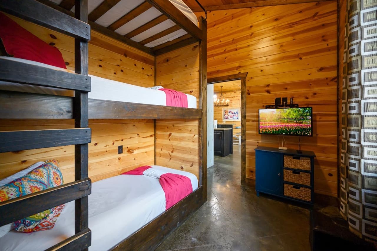 Stack up the comfort and let everyone have their own cozy nook—our bunk beds are a cabin favorite.