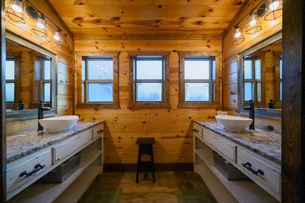 Our spacious washroom combines functionality with elegance, making shared routines a breeze.