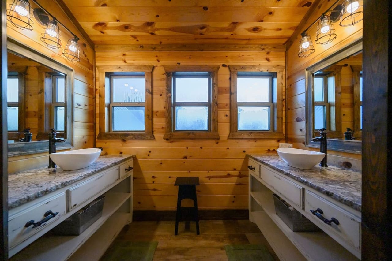 Our spacious washroom combines functionality with elegance, making shared routines a breeze.
