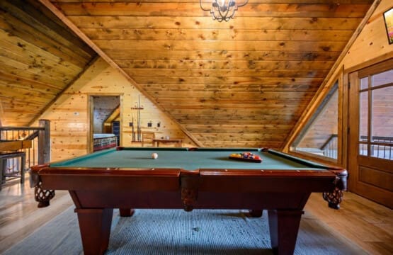 Rack ‘em up and enjoy friendly competition—our cabin’s pool table is the perfect spot for fun nights in.