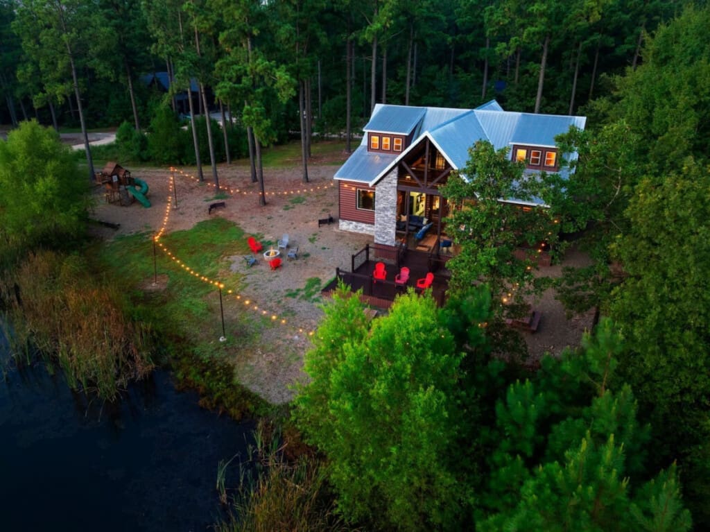 Escape to your personal paradise with a peaceful private pond.