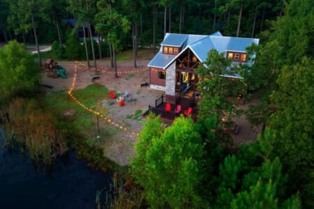 Escape to your personal paradise with a peaceful private pond.