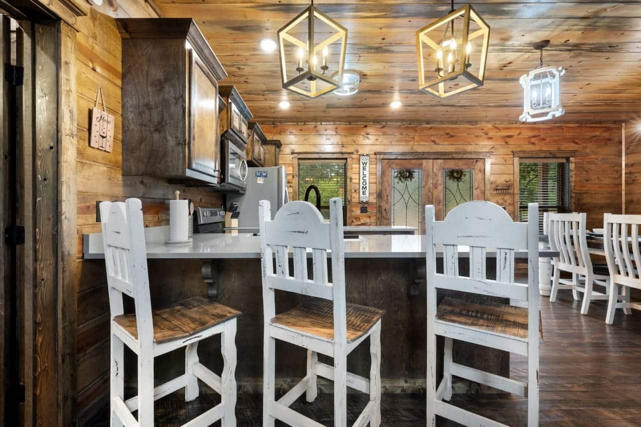 Perfect for morning coffee or evening chats—counter stools for the win!
