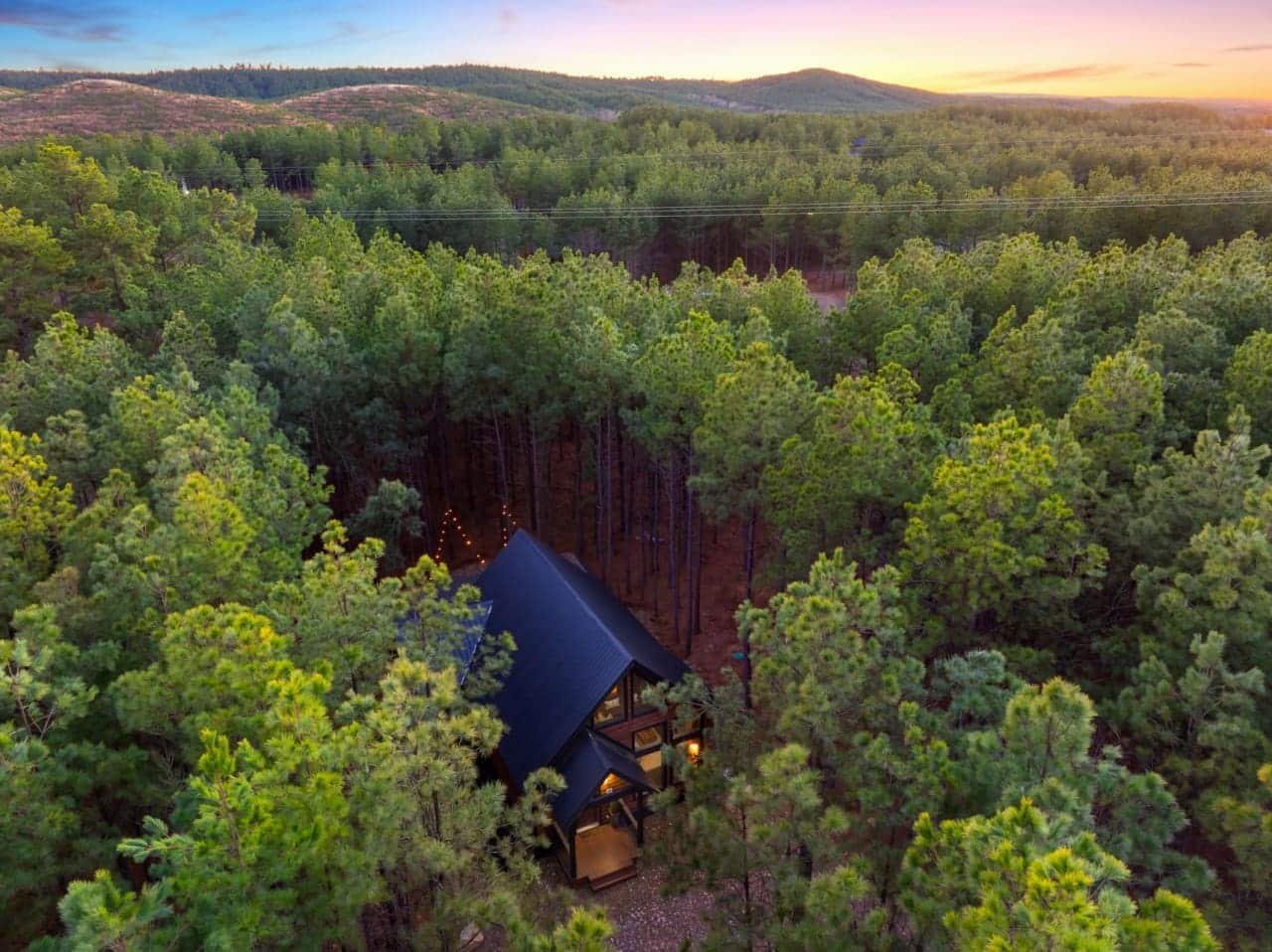 Surrounded by trees, living the dream.