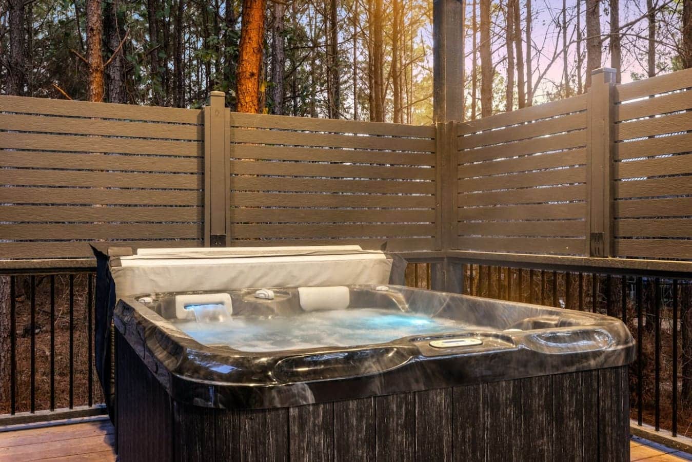 Hot tub therapy in the heart of nature.