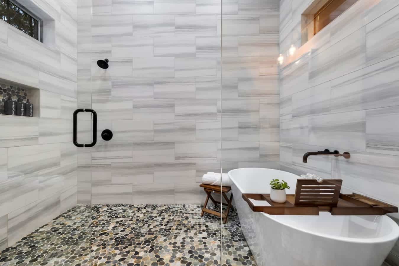 Bathtime bliss in a wooden oas