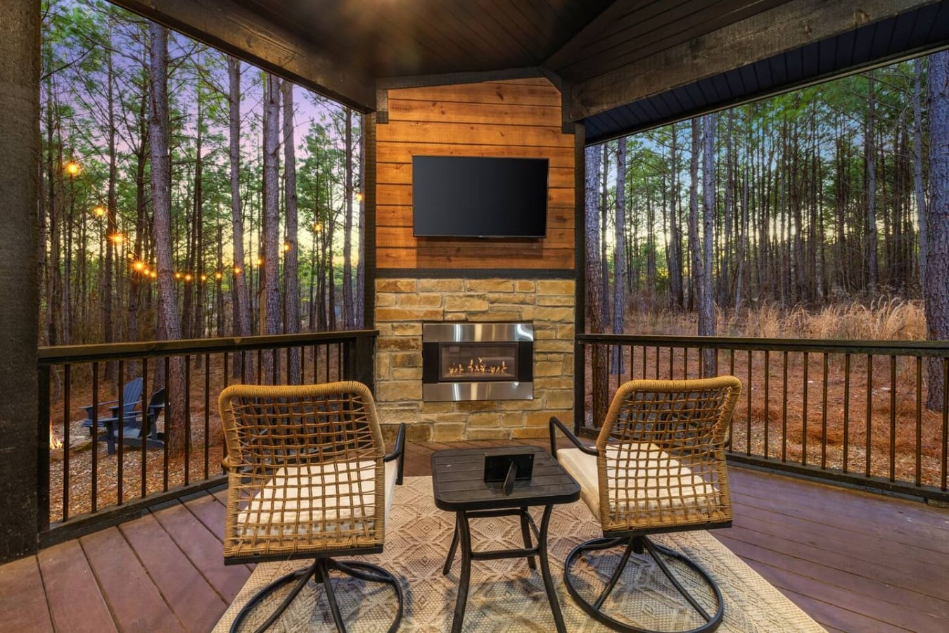 A peaceful escape, where the forest is your backdrop.