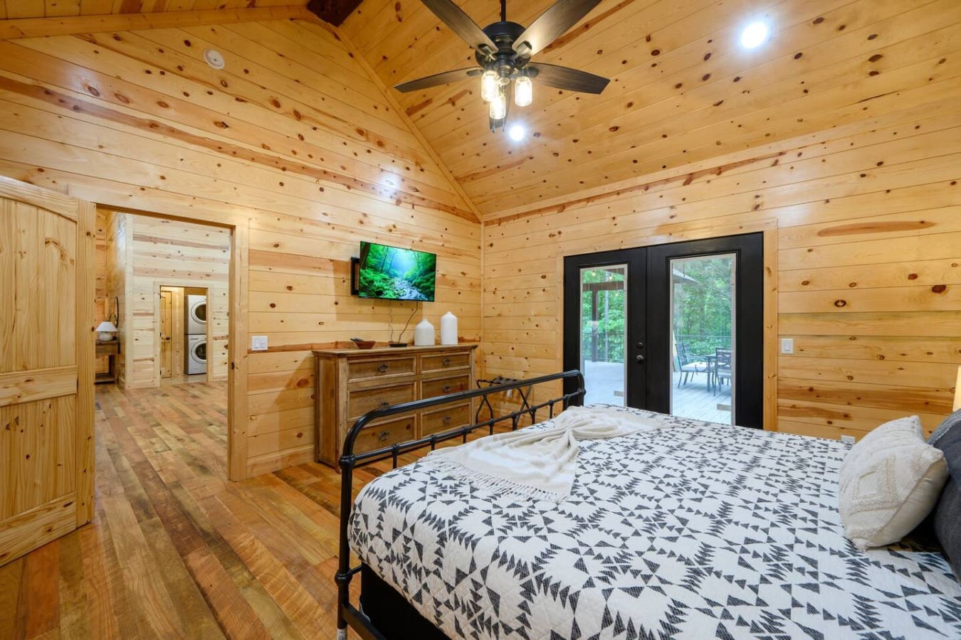 Dream sweetly in this peaceful cabin room.